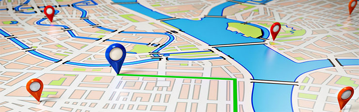 business GPS car trackers route map